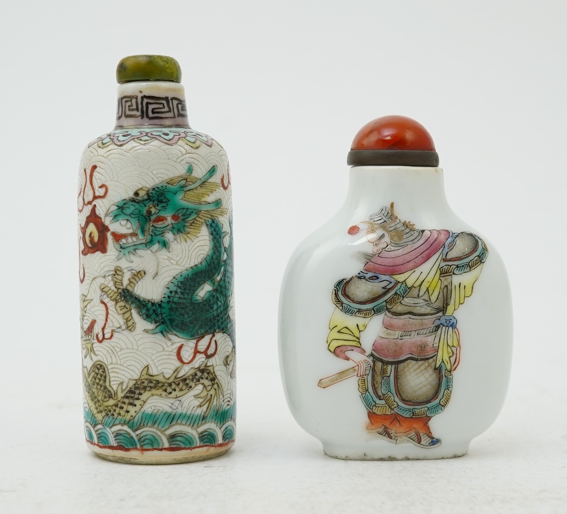 Two Chinese enamelled porcelain snuff bottles, 19th century
